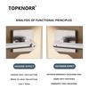 Home Use 304 Stainless Steel Square Handle Door Lock Magnetic Absorption Keyless Indoor Bathroom Silent Door Knob Lock