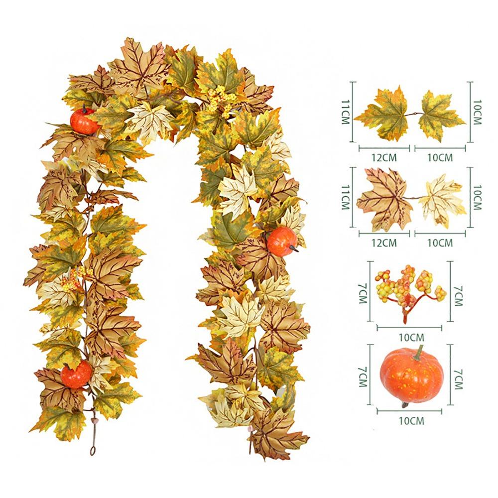 Autumn Artificial Mapple Leaves Garland Multicolor Fall Leaves Vine Festival Ornament