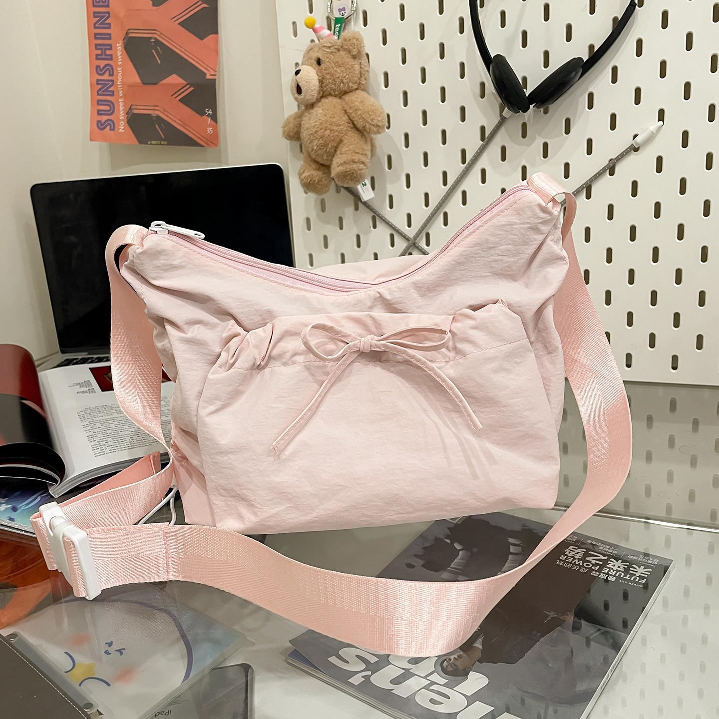 

Новая модная универсальная женская сумка через плечо, сумка-мессенджер большой вместимости, повседневная нишевая сумочка, сумка-тоут розовый