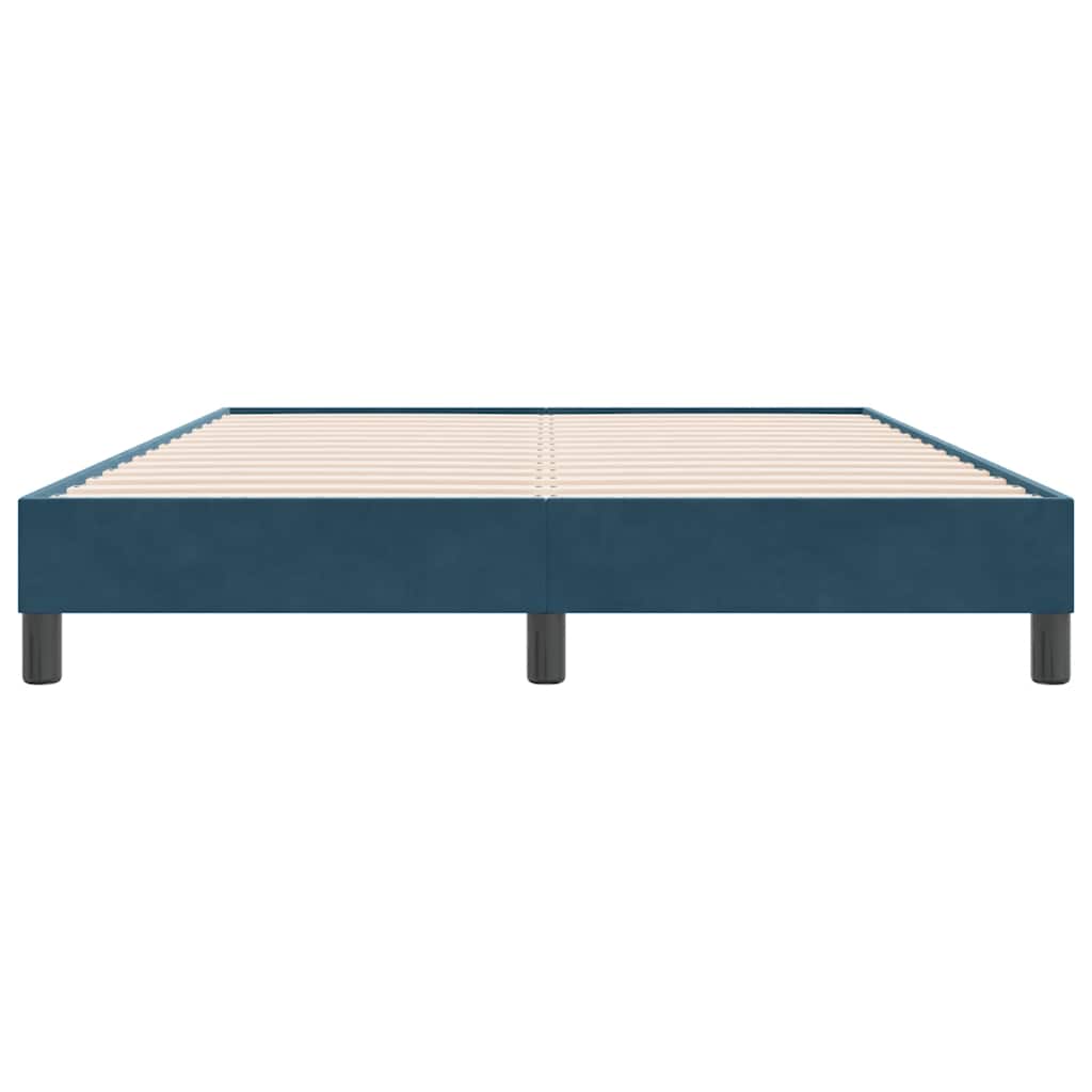 Łóżko Typu Box Spring Bez Materaca Ciemnoniebieskie 140X220 Cm