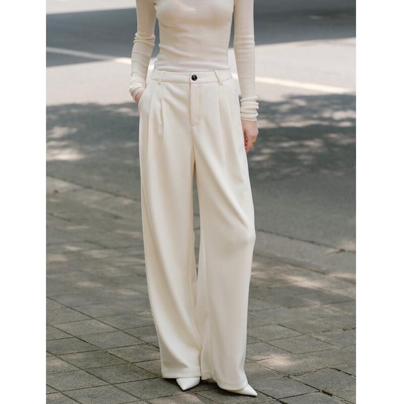 GIOVANNI VALENTINO Women's Brushed Wide-Leg Straight Trousers