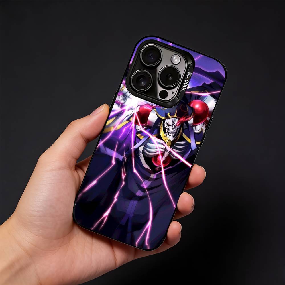 O-Overlord Cool Hot Anime Phone Case For iPhone17, 16,15,14,13,12 Pro Max Black Candy Matte Shockproof Cover