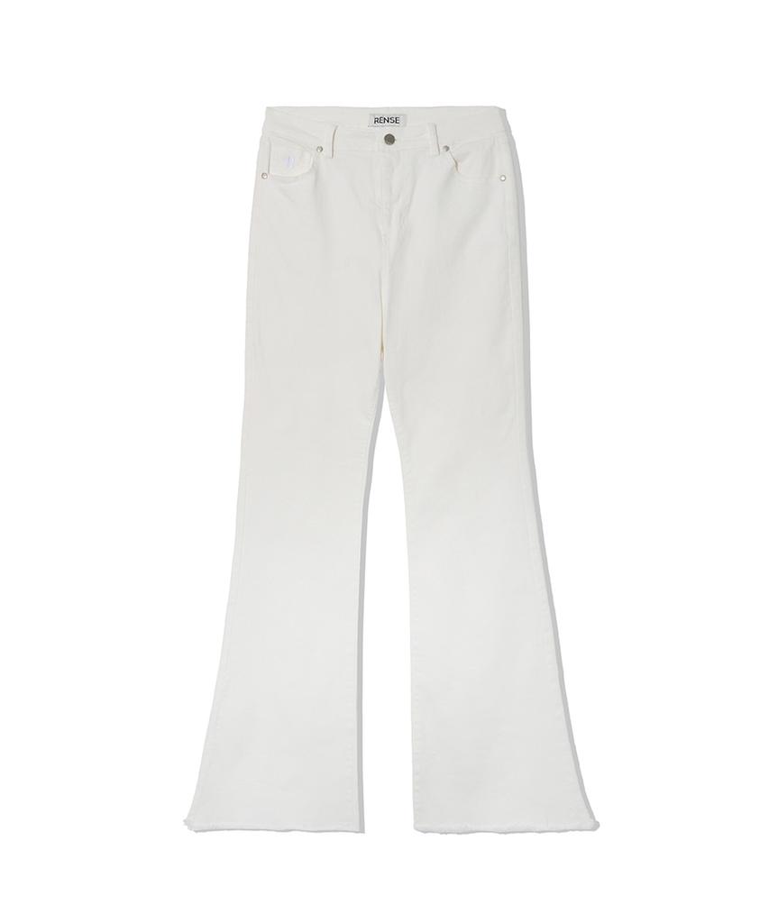 Lense Mid-Rise Boot Cut Pants White