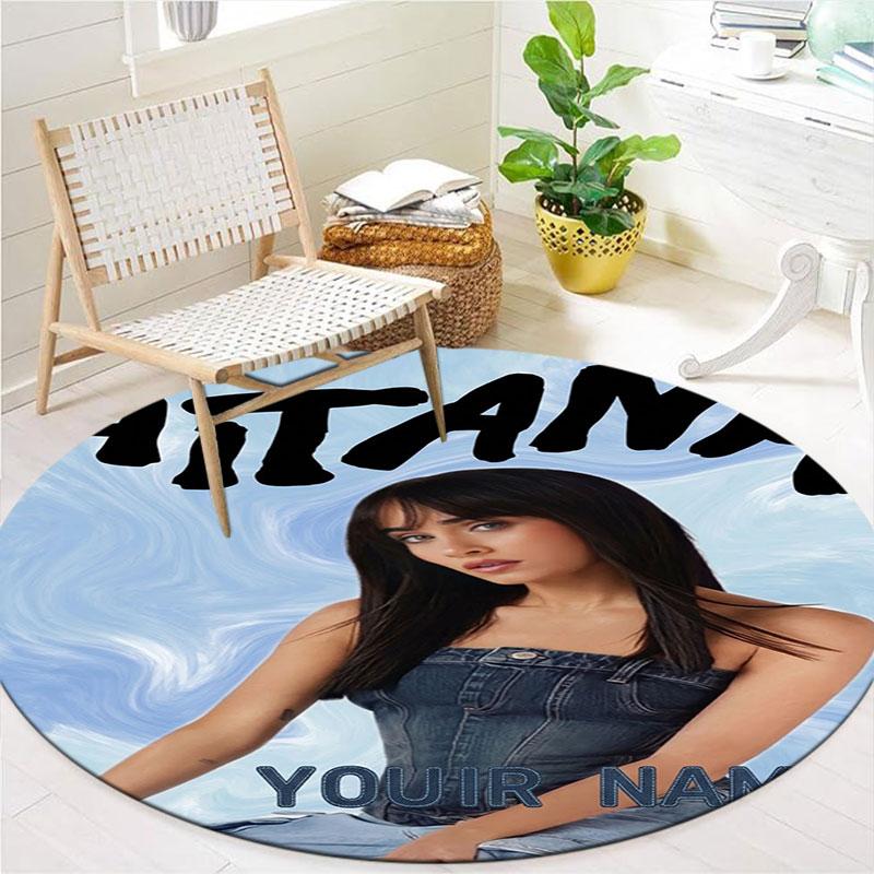 Aitana Custom Name Round Area Rug,Carpet Rug for Living Room Bedroom Sofa Playroom Decor,Non-slip Floor Mat