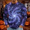 Men's Halloween Printed Neck Long Sleeve Shirt