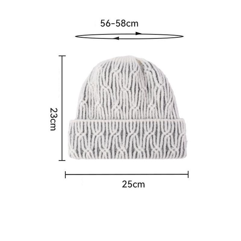 Winter Women's Big Head Circumference Knitted Hat Elastic Cap