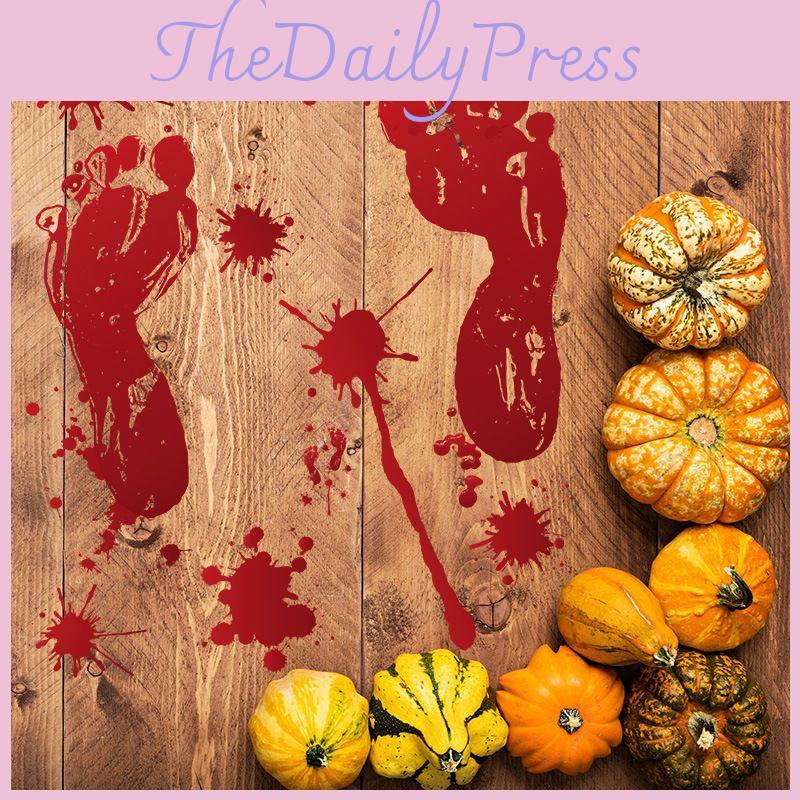 Durable Halloween Bloody Hand Foot Print Stickers For Spooky Horror Decorations