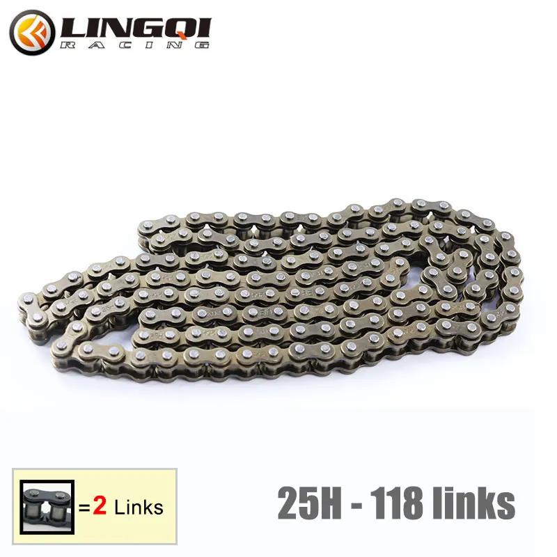 LINGQI 25H Chains Scooter Bike Transmission Drive Chain 94 96 98 120 124 138 168L For Pit Dirt Bike Mini Moto Electroc Vehicle