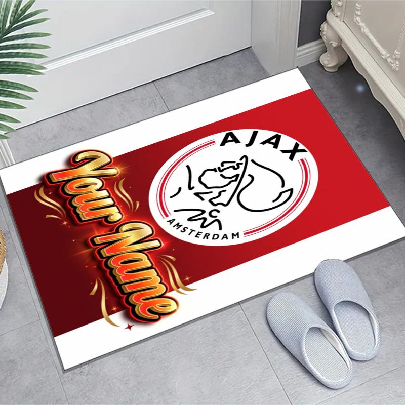 Ajax FC Design Area Rug Personalized Name- Non-Slip, Soft & Cozy Floor Mat for Living Room, Office - Indoor/Outdoor Carpet