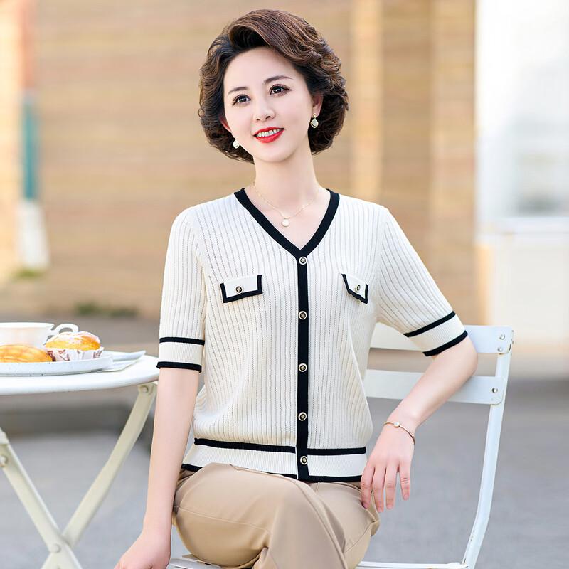 

WoXue 2025 Women s Short Sleeve Knitted T-Shirt XL