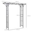 210cm Decorative Metal Garden Trellis Arch with Durable Steel Tubing & Elegant Scrollwork, Great for Weddings, Dark Gre