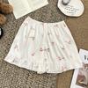 Ladies Summer Thin Cartoon Sweet Floral Satin Ice Silk Breathable Loose Comfortable Leggings