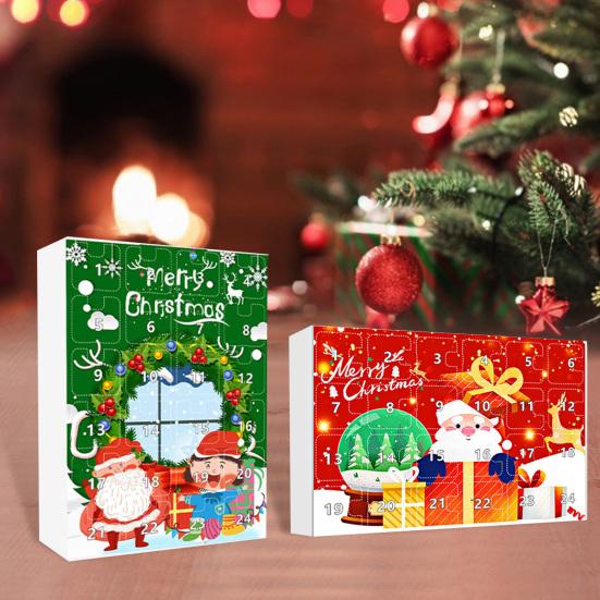 Weihnachts Schneemann Adventskalender 24-Tage Countdown Weihnachtsgeschenkset 2D Cartoon Schneemann Hängedekorationen