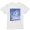 XL Crew Neck Printed Size Snow Sports [igsticker] Men's T-Shirt, White, 001174, Snowboarding,