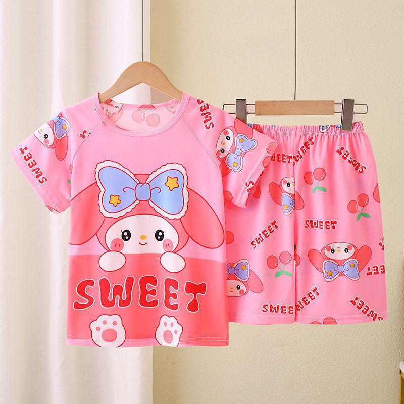 Kids Summer Cartoon Pajamas - Short Sleeve for Boys & Girls Size 10: Height 110-120cm
