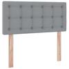 LED Storage Bed with Mattress Light Grey 90 x 200 cm Fabric