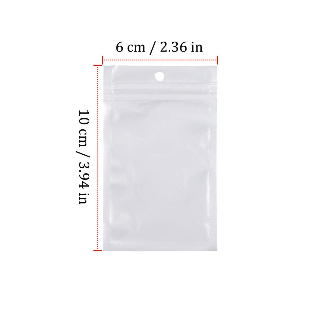 100pcs White Plastic Self Sealing Jewelry Bag Rings Necklace Bracelet Ziplocks Storage Holder Bags Anti-oxidation Jewelry Bag