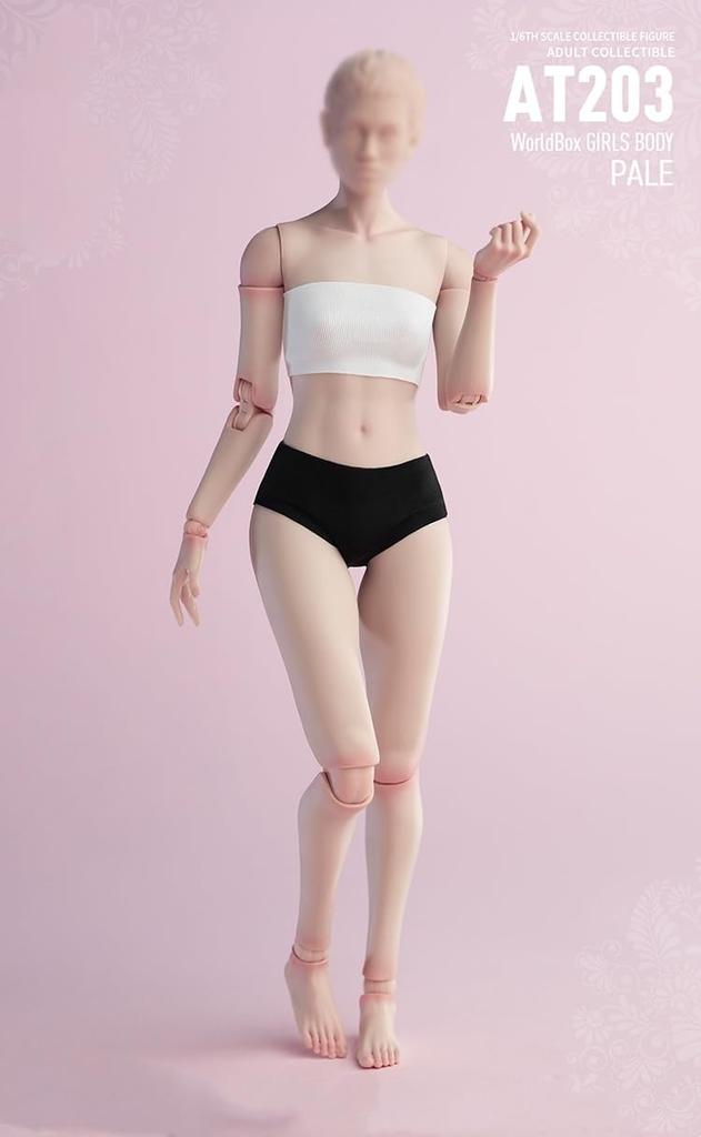OBEST Worldbox 1/6 Scale Figure, Cute Girl, Female, Articulated Action Figure, Asian Female, Painting Body, AT203P (Pale Skin)