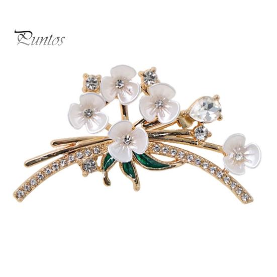 Brooch White Plum Blossom Brooch, Artistic Flower Branches Lapel Pin, Secure Clasp Electroplating Anti-Oxidation Badge for Coats Shirts Bags