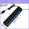 Port 7 Usb Hub 20 Power Adapter Cable Splitter With Power Onoff Switch High Speed Usb Micro Hub