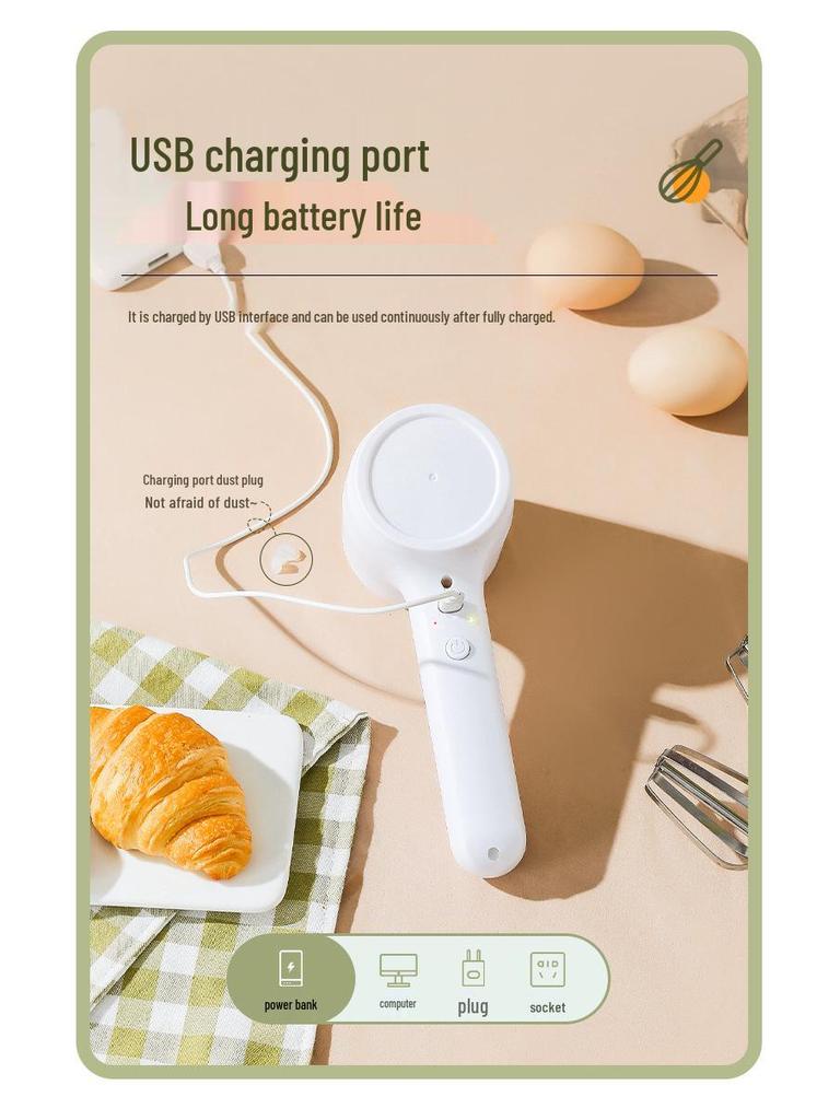 Multifunctional Wireless Egg Beater: Portable, Rechargeable Cream & Dough Mixer for Baking