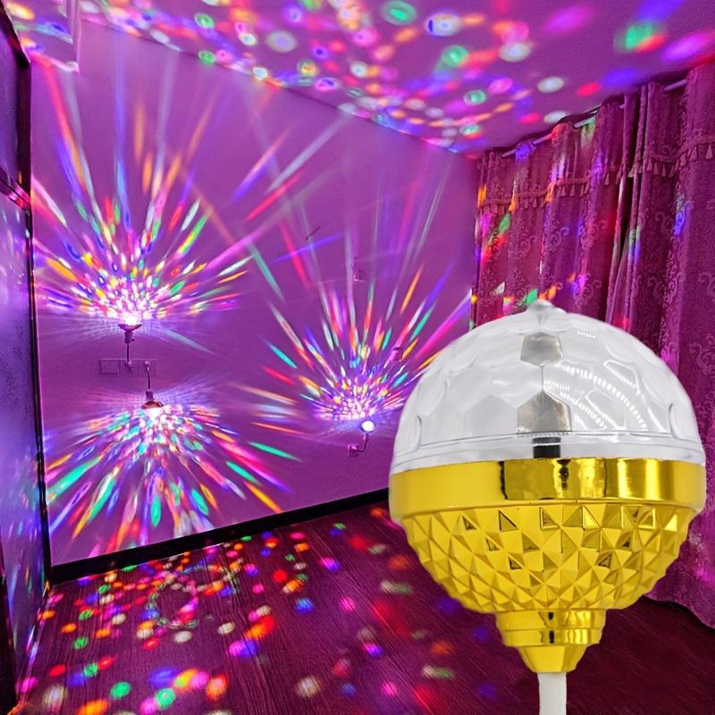 RGB Disco Ball Light USB Powered 360 Rotating Multi-Color Stage Lamp Tabletop Flashing Party Light ABS Body