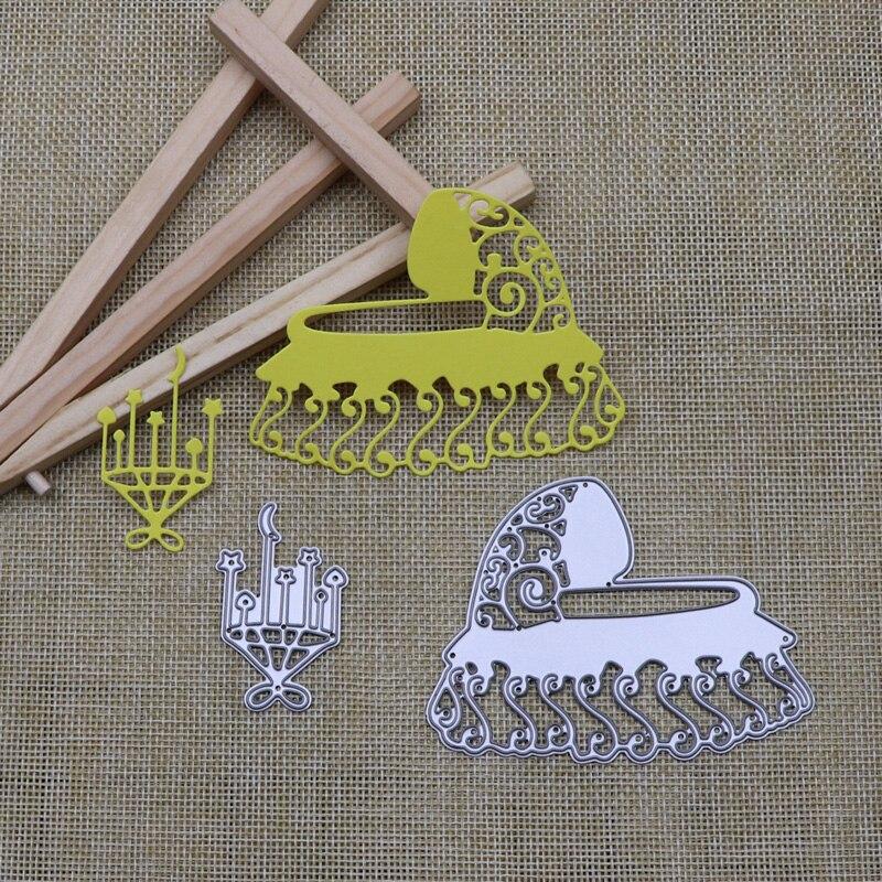 Metal Cutting Dies Lace Stroller Frame Scrapbook Stars and Moon Chandelier Die DIY Paper Embossed