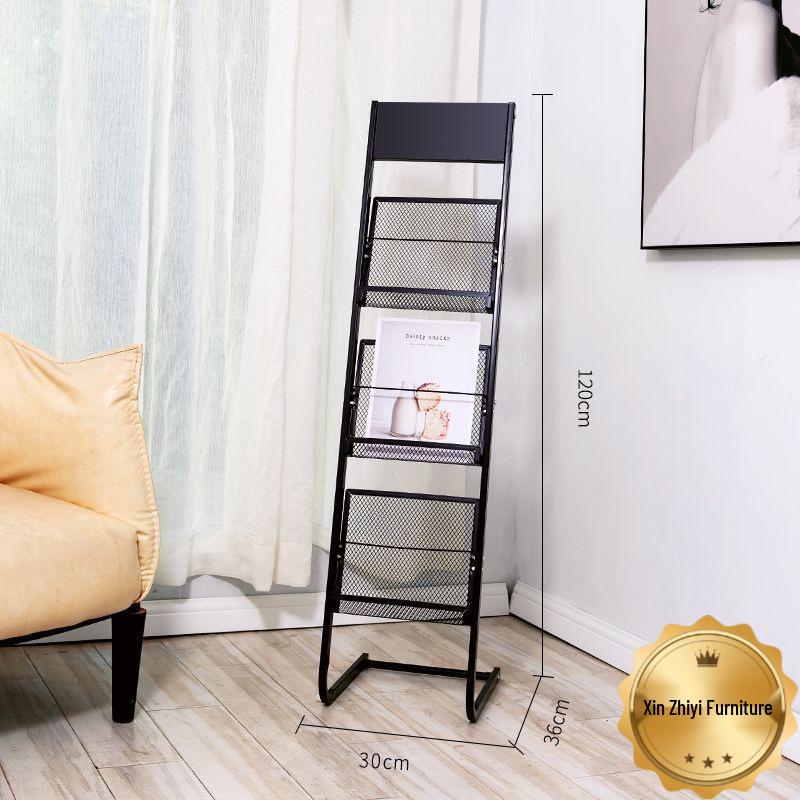 Floor-Standing Magazine, Newspaper, Book, and Promotional Material Display Rack