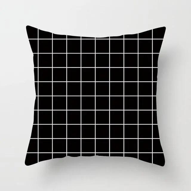 Car Home Living Room Simple Black And White Geometric Cushion Cover Modern Decorative Pillowcase Sofa  Pillow