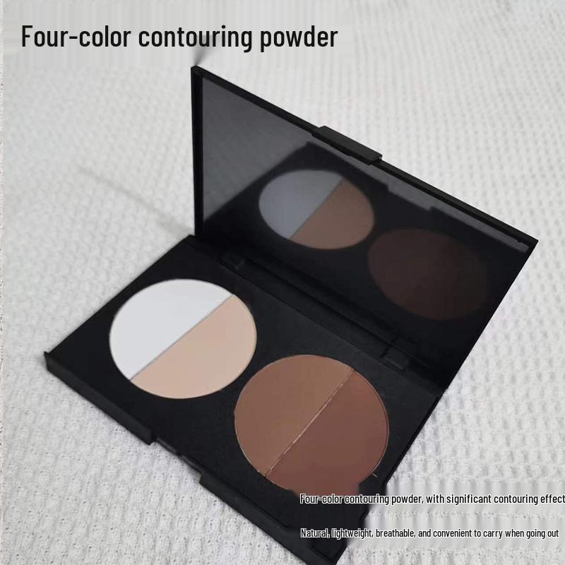 Four-Color Matte Contour and Shadow Palette for Professional Makeup Artists