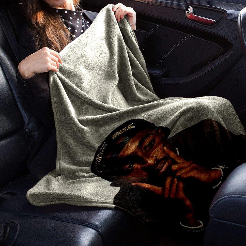 1 Stück 2Pac Hip Hop Decke Weich Leicht Ganzjahres Mehrzweck Überwurf für Sofa, Bett, Büro & Picknicks, Französischer Stil mit Ikonischem Albumcover & Zitaten
