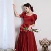 Satin Toast Dress Bride Summer Satin Wedding Dress Women Can Usually Wear Engagement Banquet Back Door Skinny Long