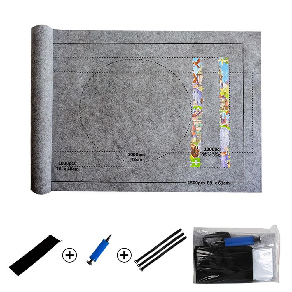 Buy Professional Jigsaw Puzzle Roll Mat Puzzle Storage Saver Black Felt Mat Blanket with Travel