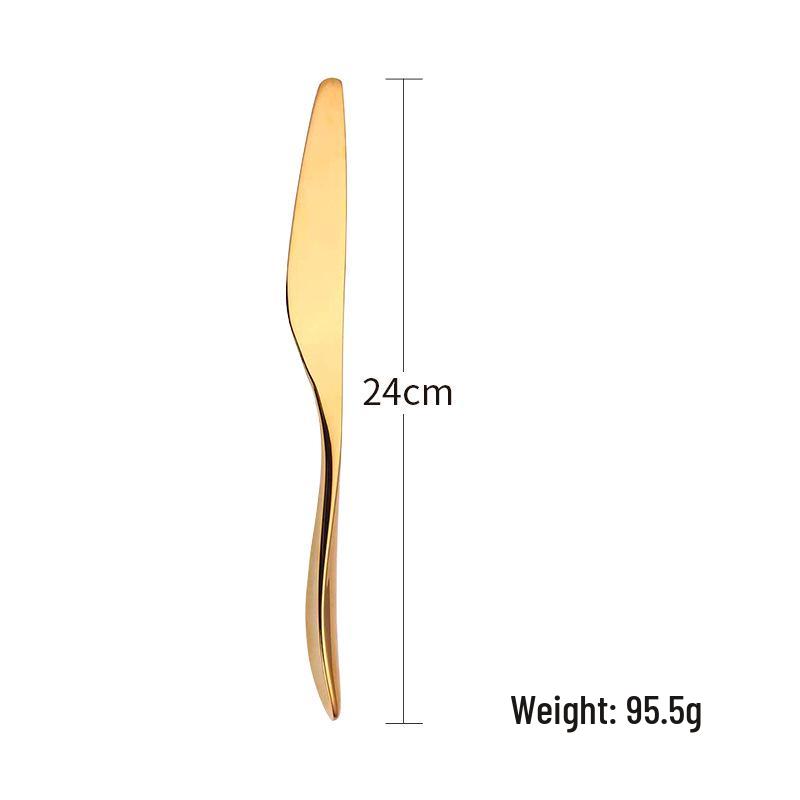 Elegantes 4-teiliges goldenes Besteckset: Messer, Gabel, Löffel aus 304 Edelstahl für Hotels