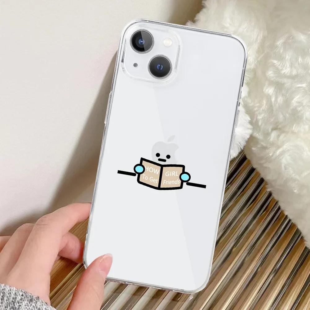 

Transparent Cartoon New Year Christmas Creative Santa Phone Case For iPhone 11 12 13 14 15 16 Pro Max X XS XR Plus 17 Air Cover iPhone 8