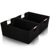 Sturdy Fabric Storage Bin With Reinforced Bottom Wooden Handles for Bedroom Office