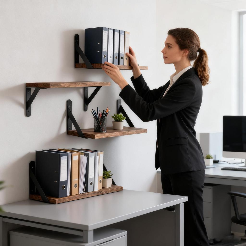 Floating Shelves for Wall Bookshelves Wall Mounted Wood Shelf for Living Room Bathroom Bedroom Kitchen Home Decor