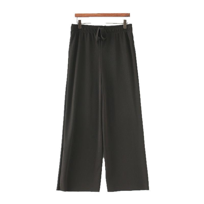 Paris High Waist Ice Silk Drape Pants - Summer Loose Straight Leg