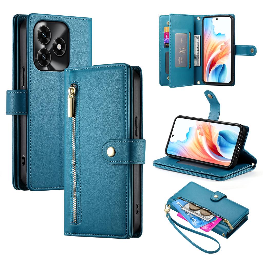 Leather Case For Honor X5c Plus 4G / X5c 4G / Play10A 4G Zipper Pocket Wallet Phone Cover with Straps