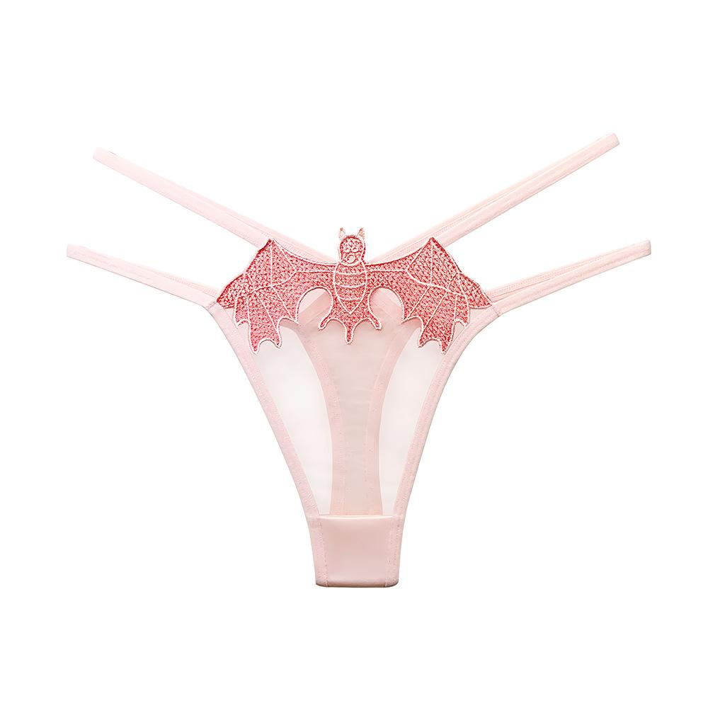 Fashionable Embroidered Thong Sexy Mesh Mesh Hollow Thin Belt T Pants For Women