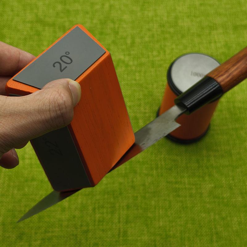 Professional Orange Roller Knife Sharpener Wooden Roller Knife Sharpener Magnetic Quad 15/18/20/22° Kitchen Sharpening Tool Set