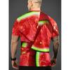 Men's 3D Printed Round Neck Casual T-shirt for Summer Wear Lightweight Breathable Trendy Vibrant Fresh Produce Element Pattern Printed T-shirt