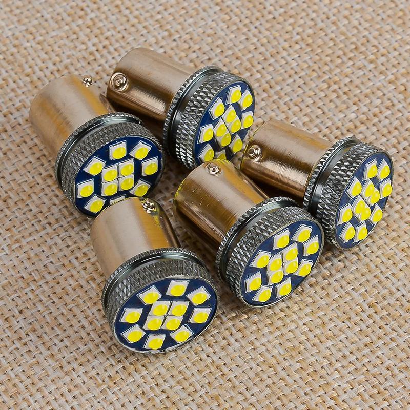 White LED 12SMD BAY15D 1156 1157 7440 3157 T20 P21W DRL Turn Signal Parking Light Bulbs Universal for Car Truck 24V