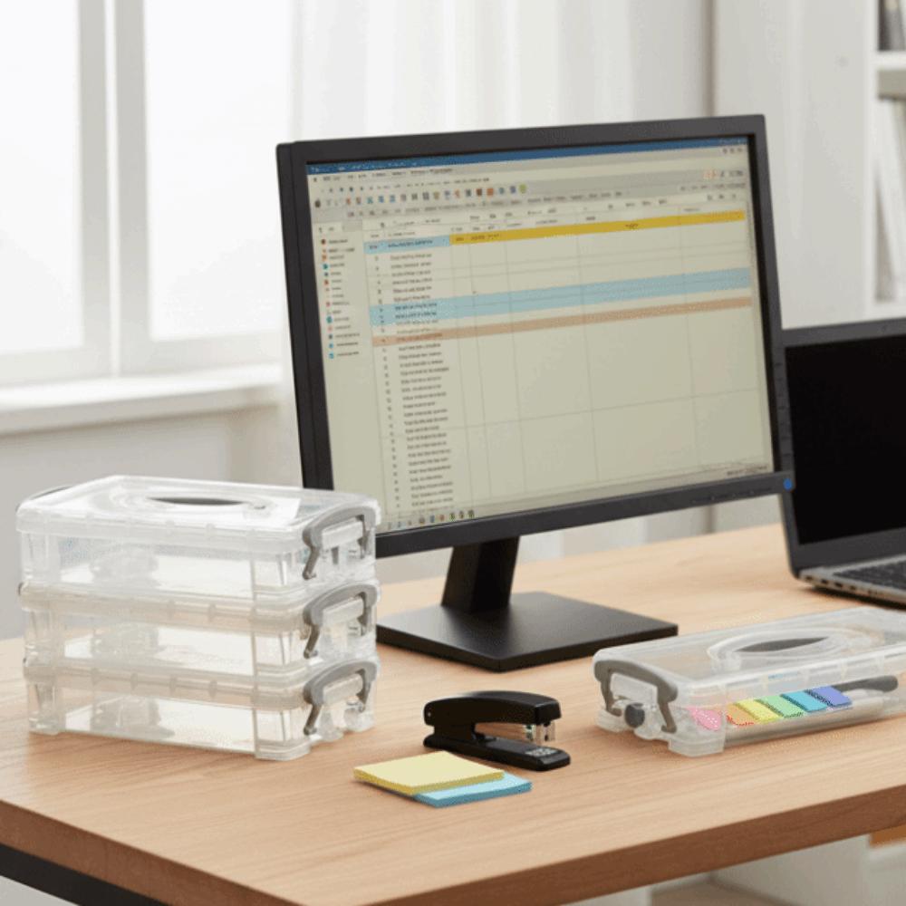 Transparent Watercolor Stationery Organizer Multi Layer Detachable Storage Case  Art Supplies