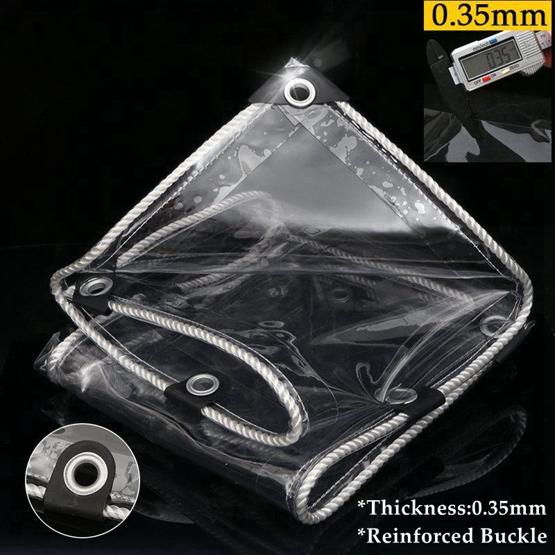 

0.35mm PVC Tarpaulin Garden Plant Keep Warm Rain Cover With Reinforce Hole Pavilion Balcony Window Windooproof Clear Tarp 0.4mx0.7m