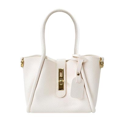 Gisele Damen Mini-Umhängetasche, Klein, Leicht, 2-Wege, Handtasche, Crossbody-Tasche, Schal, Leder-Optik Schwarz (Weiß)