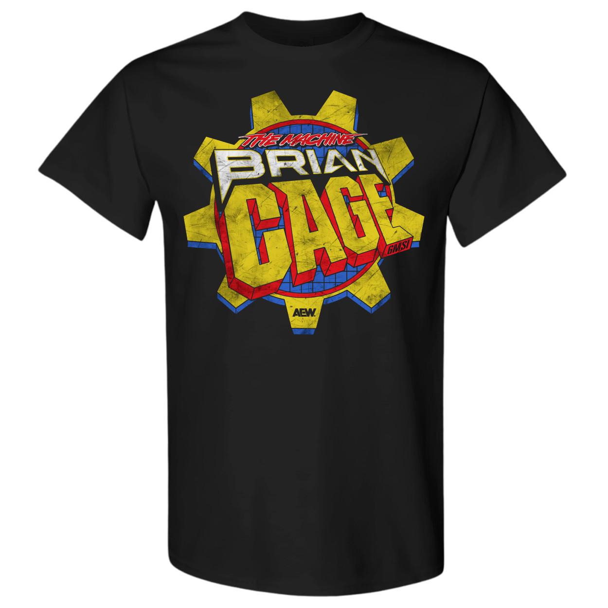 BRIAN CAGE - THE MACHINE 97 AEW Official T-Shirt S разноцветный