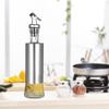 Olive Oil Dispenser Glass and Stainless Steel Bottle Drizzler Vinegar and Oil Cruet with Pourer Drip Free Spout for