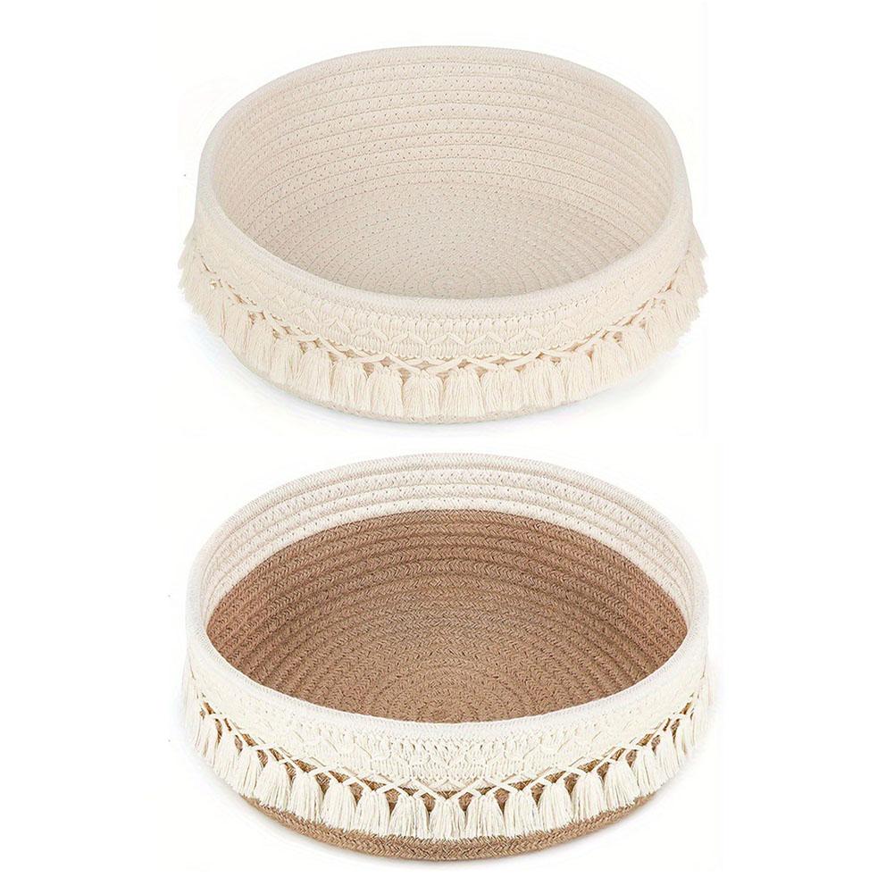 Clutter-Free Solution Cotton Storage Basket Tassel Organizer