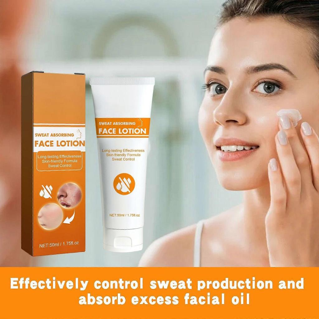 Facial sweat-absorbing lotion gently cleanses facial skin, refreshing